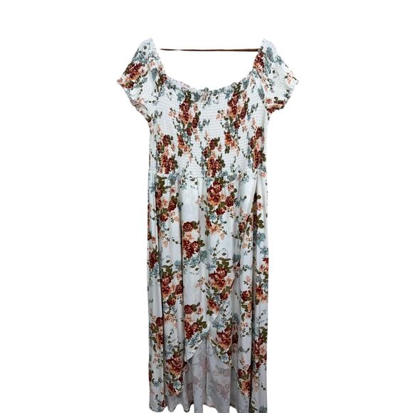 Women’s Floral Maxi Dress Sz 2x J for Justify Peasant Boho Festival High Low - Picture 1 of 10